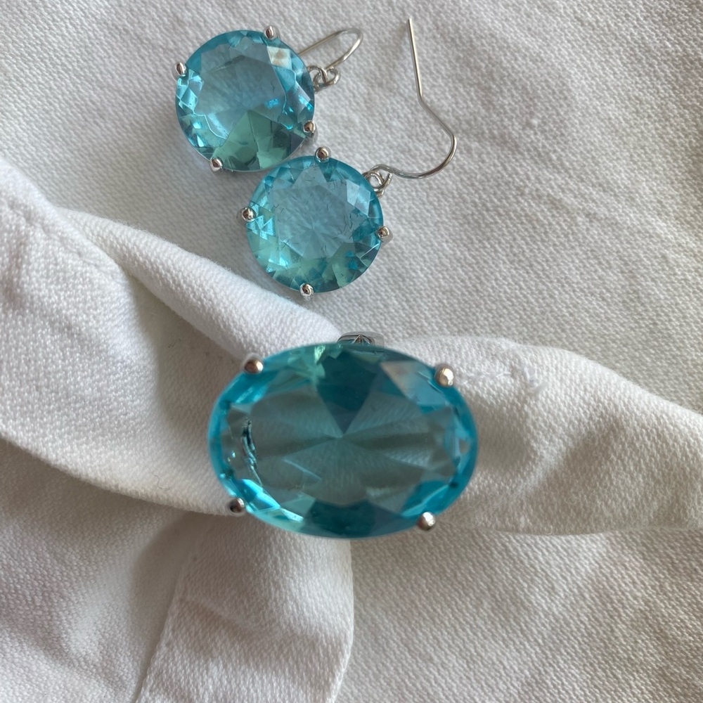 Elegant Blue Gemstone Earrings